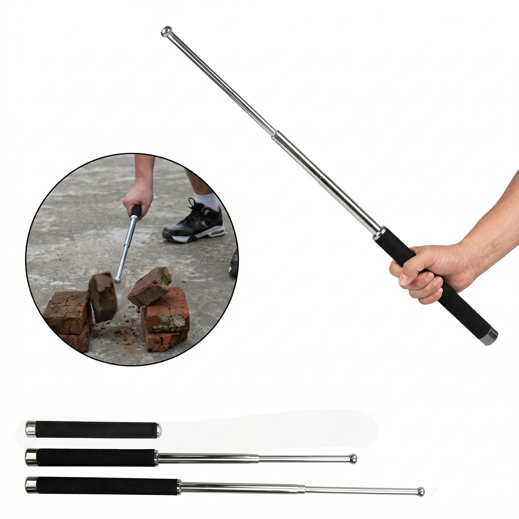 Foldable Multitool Walking Stick – Comfortable Grip for Men & Women